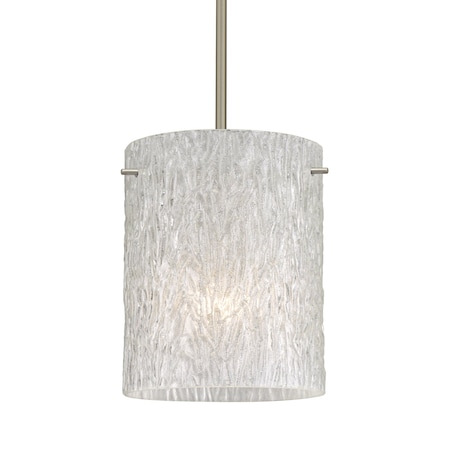 Tamburo 8 Stem Pendant, Glitter Stone, Satin Nickel Finish, 1x11W LED